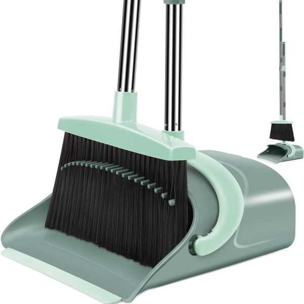 Broom and dustpan set, long-handled dustpan, broom and dustpan combo set