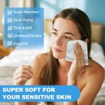 Pack of 12 face towels, 100% pure cotton, 12x12 inches, white - Image 3