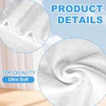 Pack of 12 face towels, 100% pure cotton, 12x12 inches, white - Image 2